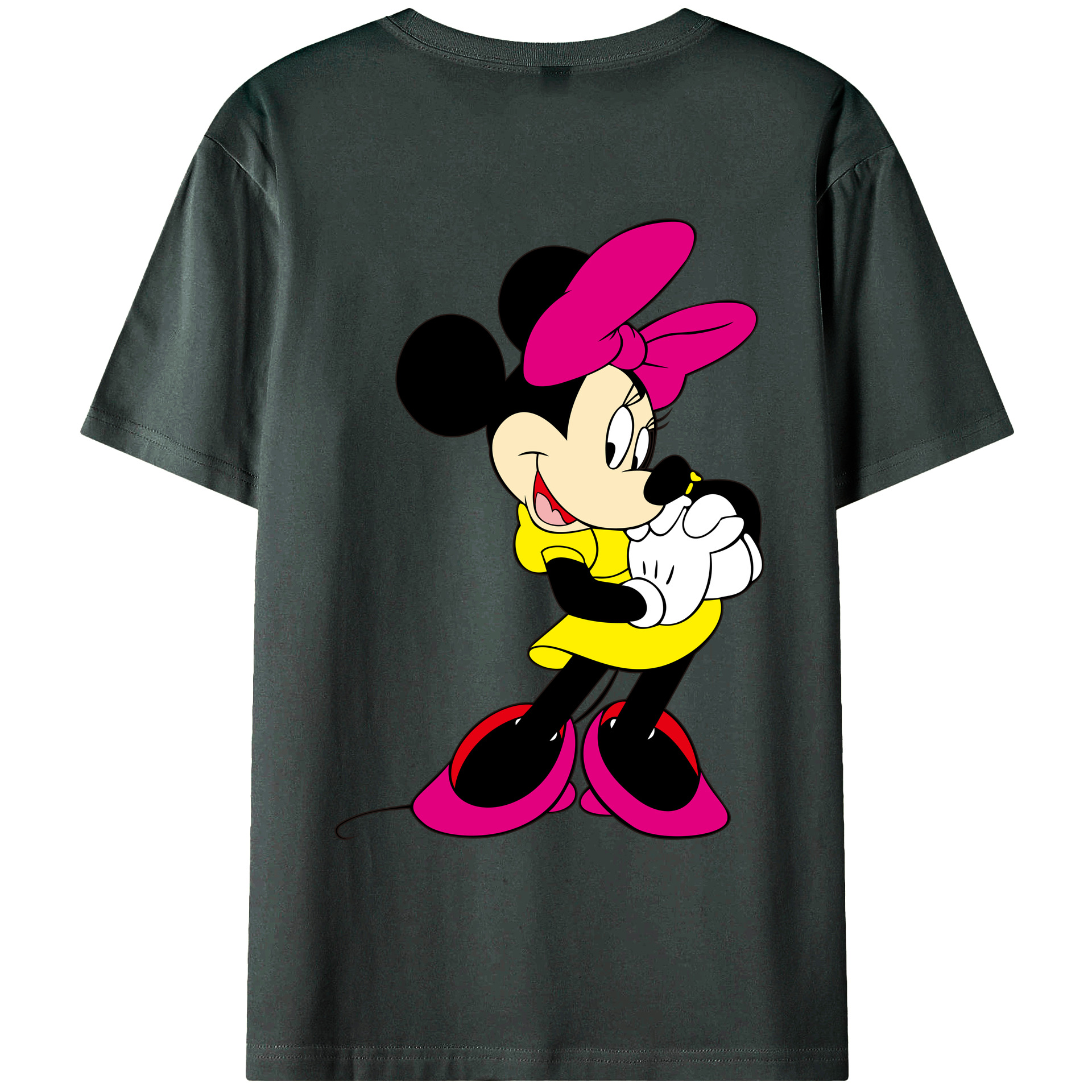 ミッキーマウス Mickey Mouse 綿100％ メンズ半袖Tシャツ（バックプリント） 通気性